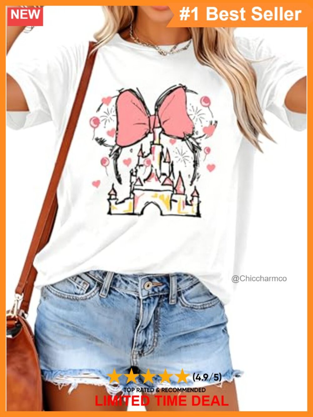 Magic Kingdom Castle Graphic Tee Women's Short Sleeve Crewneck Vacation T-Shirt